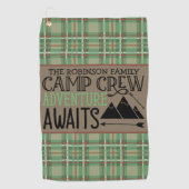 Serviette De Golf PERSONALIZED NAME Cabin Camping Adventure (Devant)