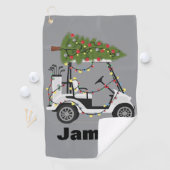 Serviette De Golf Personalized Name Golfer Christmas Golf Cart Xmas (En situation)