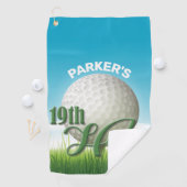 Serviette De Golf PERSONALIZED NAME Golfer Golf Pro Ball 19th Hole (En situation)