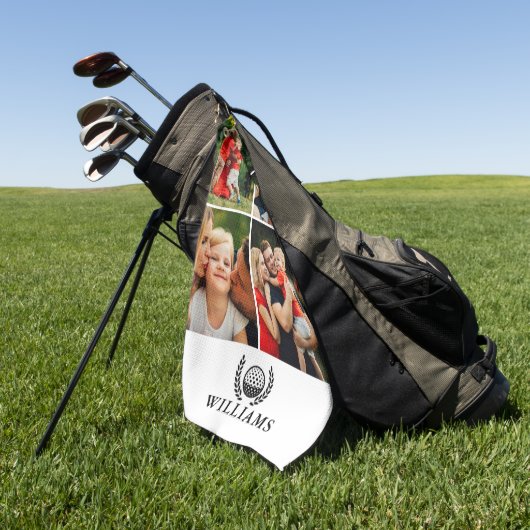 Serviette De Golf Personalized Name Monogram 4 Photo (Vert)
