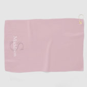 Serviette De Golf Personalized Name Monogram Dusty Rose (Horizontal)