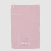 Serviette De Golf Personalized Name Monogram Dusty Rose (Devant)