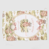 Serviette De Golf Personalized Pink Bow Golf Mom Gift (Horizontal)