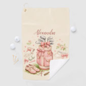 Serviette De Golf Personalized Pink Coquette Golf Monogram (En situation)