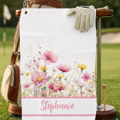 Serviette De Golf Personalized Pink Floral