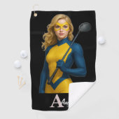 Serviette De Golf Personalized Superhero Golf Towel (En situation)