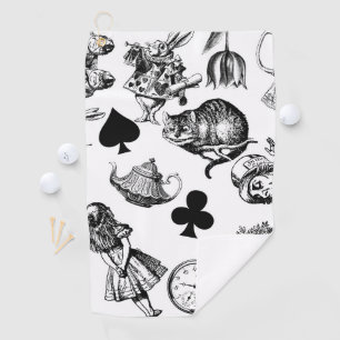Serviette De Golf Personnages classiques d'Alice aux pays des mervei