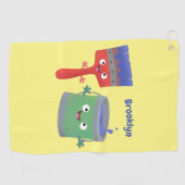 Serviette De Golf Personnages de peinture et de pinceau mignons (Horizontal)