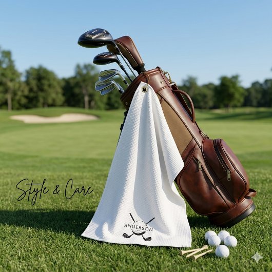 Serviette de golf personnalisable avec nom et logo