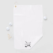 Serviette de golf personnalisable avec nom et logo (En situation)