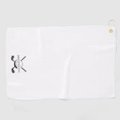 Serviette de golf personnalisable avec nom et logo (Horizontal)
