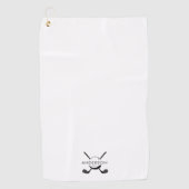 Serviette de golf personnalisable avec nom et logo (Devant)