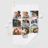 Serviette De Golf Personnalisé 9 Photo Collage Modèle pour couples (En situation)