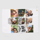 Serviette De Golf Personnalisé 9 Photo Collage Modèle pour couples (Horizontal)