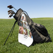 Serviette De Golf Personnalisé 9 Photo Collage Modèle pour couples (Vert)
