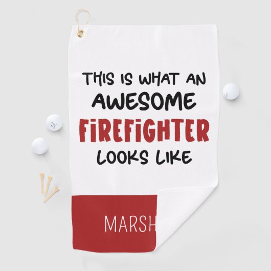 Serviette De Golf Personnalisé Awesome Firefighter Funny Firefighter (En situation)