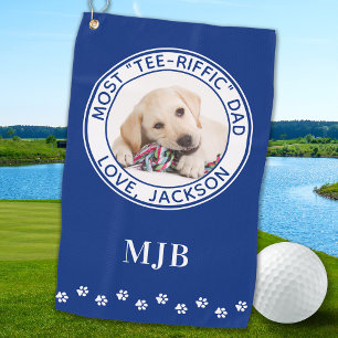 Serviette De Golf Personnalisé Chien Meilleur Papa Jamais Golfeur Ph