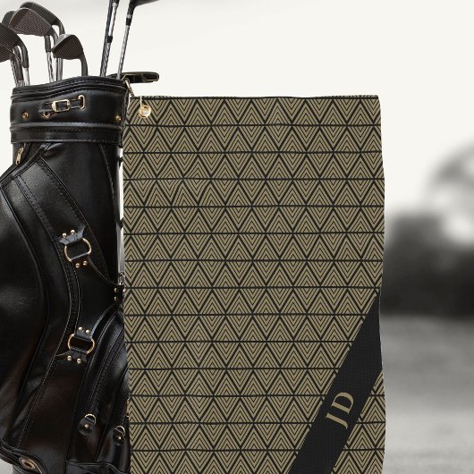 Serviette De Golf Personnalisé Elégant Golfer Monogramme