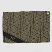 Serviette De Golf Personnalisé Elégant Golfer Monogramme (Horizontal)