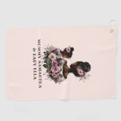 Serviette De Golf Personnalisé Floral Maman and Baby (2) (Horizontal)