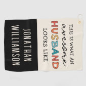 Serviette De Golf Personnalisé Funny merveilleux cadeau de mari (Horizontal)