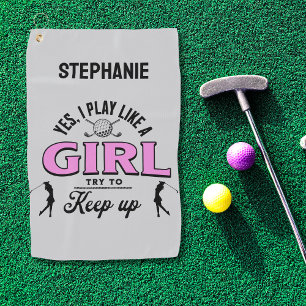 Serviette De Golf Personnalisé "Je joue comme une fille" Emaîtrise p