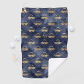 Serviette De Golf Personnalisé Luxe Gold Bee Marine Night Céleste (En situation)