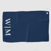 Serviette De Golf Personnalisé Marine bleu et blanc (Horizontal)