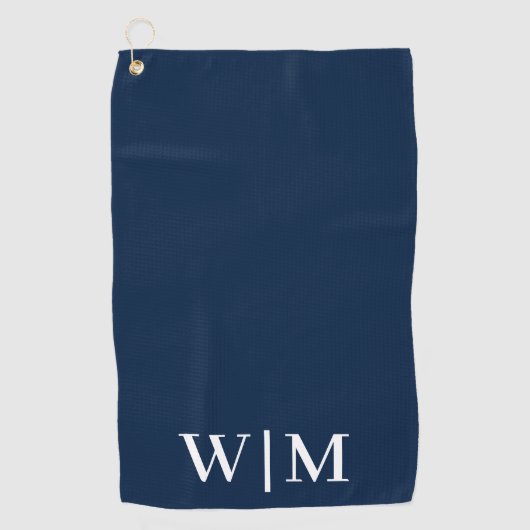 Serviette De Golf Personnalisé Marine bleu et blanc (Devant)