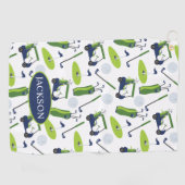 Serviette De Golf Personnalisé Marine & Green Golf (Horizontal)