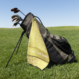 Serviette De Golf personnalisé, modèle, fleur, fleur, fleur, or, Gol