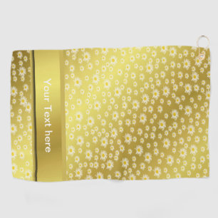Serviette De Golf personnalisé, modèle, fleur, floraison, or,