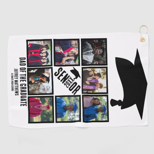 Serviette De Golf Personnalisé papa de l'étudiant principal 8 Photo  (Horizontal)