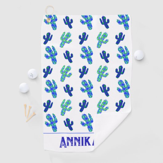 Serviette De Golf Personnalisé Saguaro Cactus Motif (En situation)