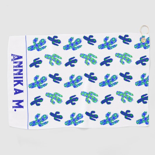 Serviette De Golf Personnalisé Saguaro Cactus Motif (Horizontal)
