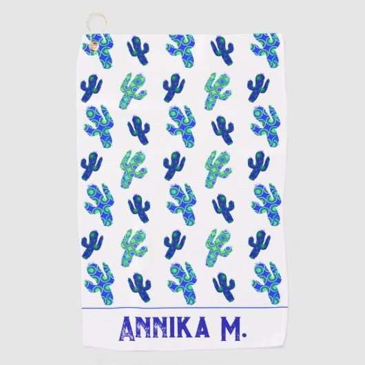 Serviette De Golf Personnalisé Saguaro Cactus Motif (Devant)
