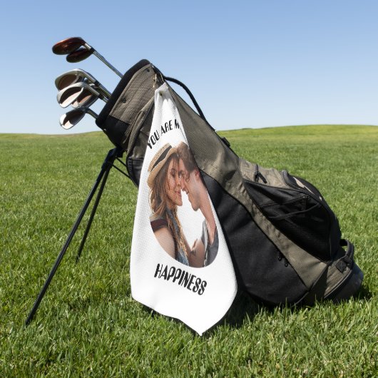 Serviette De Golf Personnalisé Vous êtes ma source de bonheur Photo (Vert)