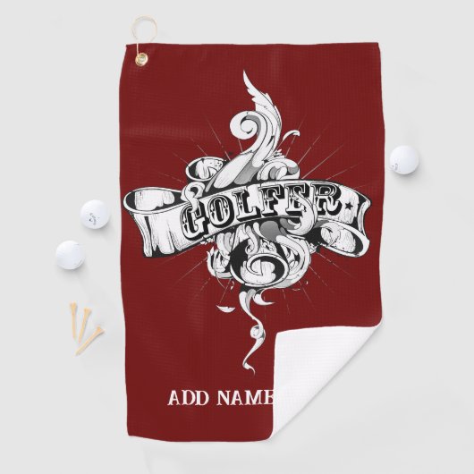 Serviette de golf personnalisée (En situation)