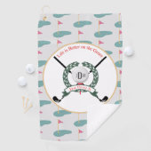 Serviette de golf personnalisée (En situation)