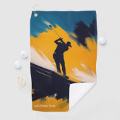 Serviette de golf personnalisée (En situation)