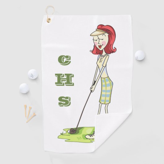 Serviette de golf personnalisée (En situation)