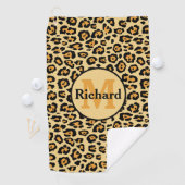 Serviette de golf personnalisée à imprimé léopard (En situation)
