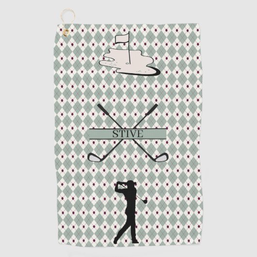 Serviette de golf personnalisée avec monogramme Ar (Devant)