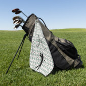Serviette de golf personnalisée avec monogramme Ar (Vert)