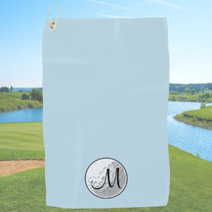 Serviette de golf personnalisée avec monogramme bl