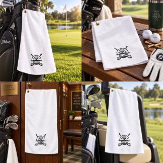 Serviette de golf personnalisée avec monogramme de