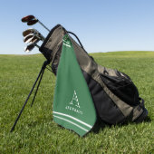 Serviette de golf personnalisée avec monogramme mo (Vert)