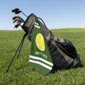 Serviette de golf personnalisée avec nom et logo d (Vert)