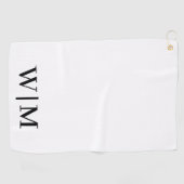 Serviette de golf personnalisée blanche et noire (Horizontal)