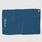 Serviette de golf personnalisée bleu marine avec n (Horizontal)